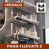 Promo 2x1: Organizador de Baño de Acero Inoxidable 3 Niveles + REGALO 2 Mini Soportes Inox